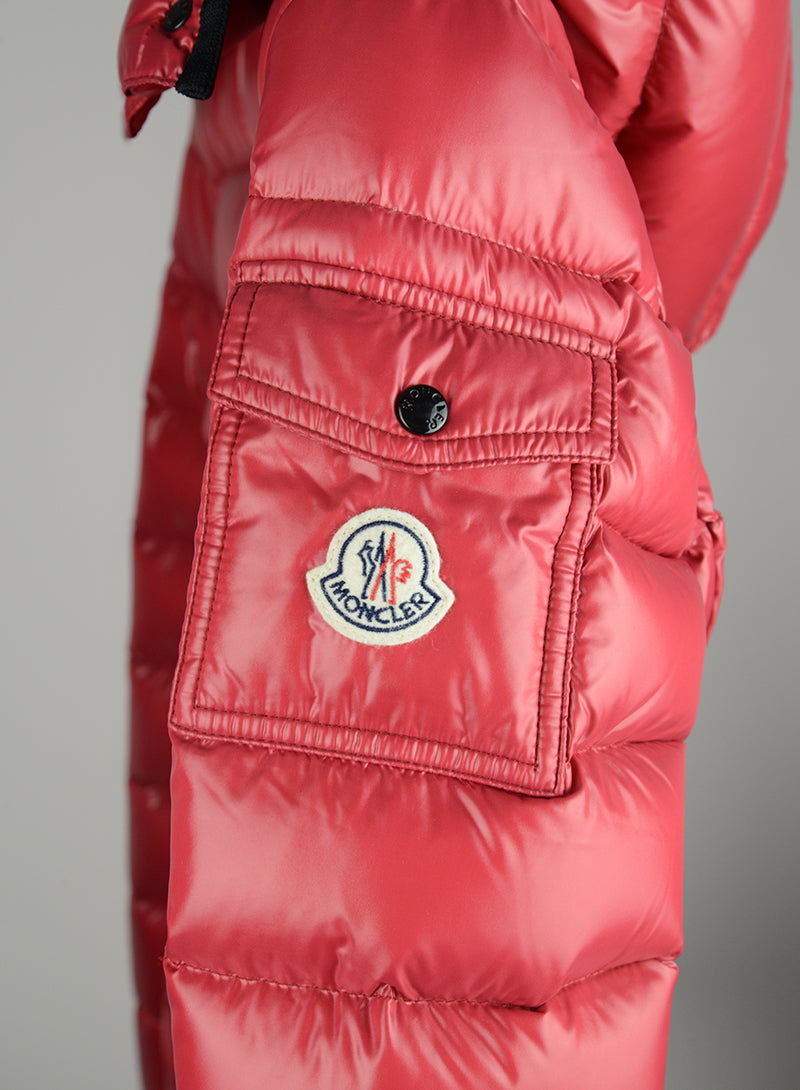 Moncler Red down jacket with hood - Size. 40