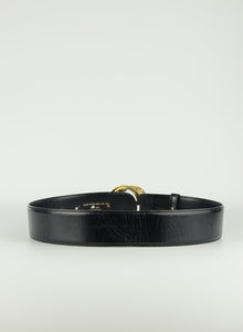 Gucci Cintura in pelle nera con logo GG
