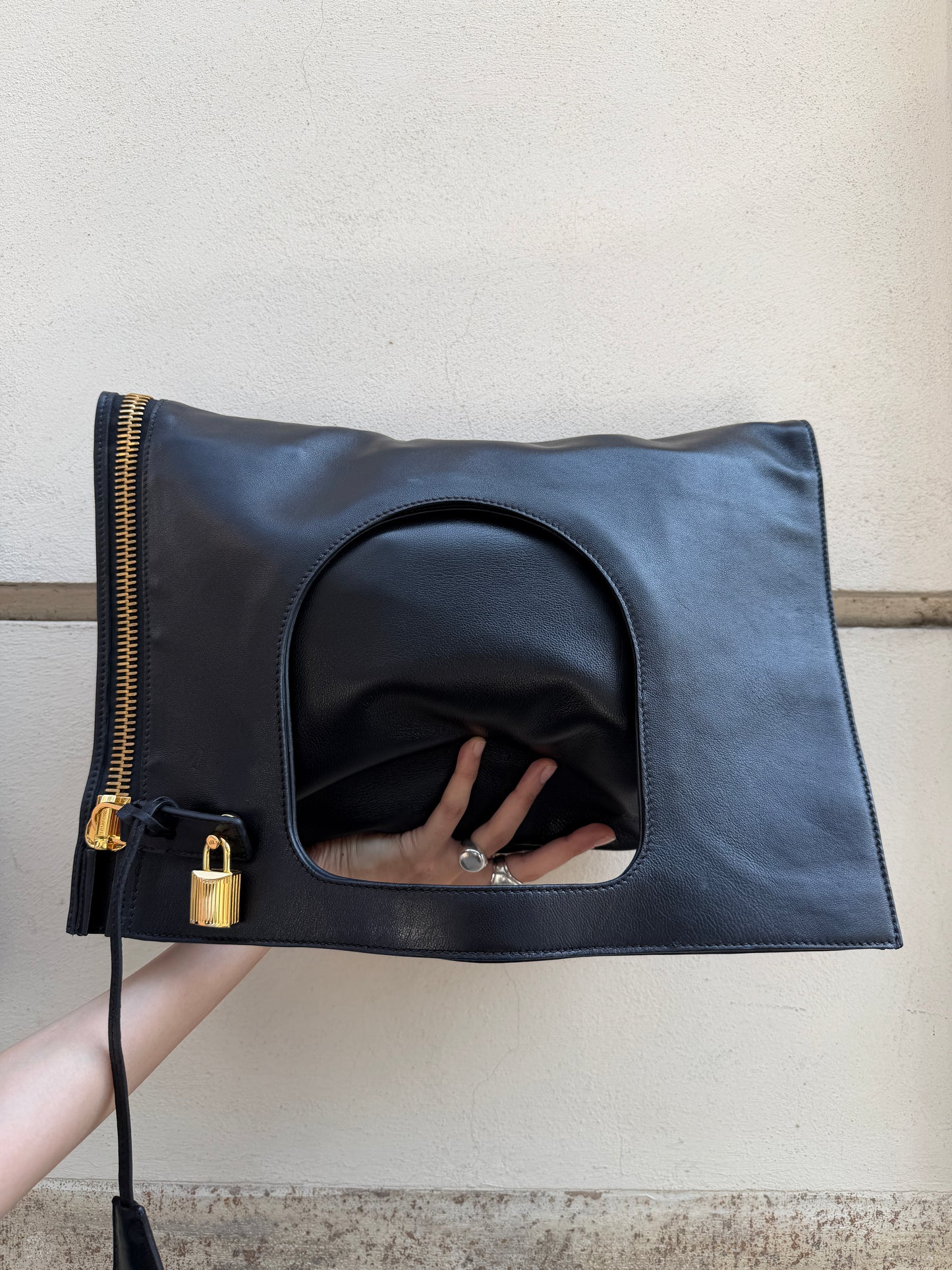 Tom Ford borsa in pelle nera Alix