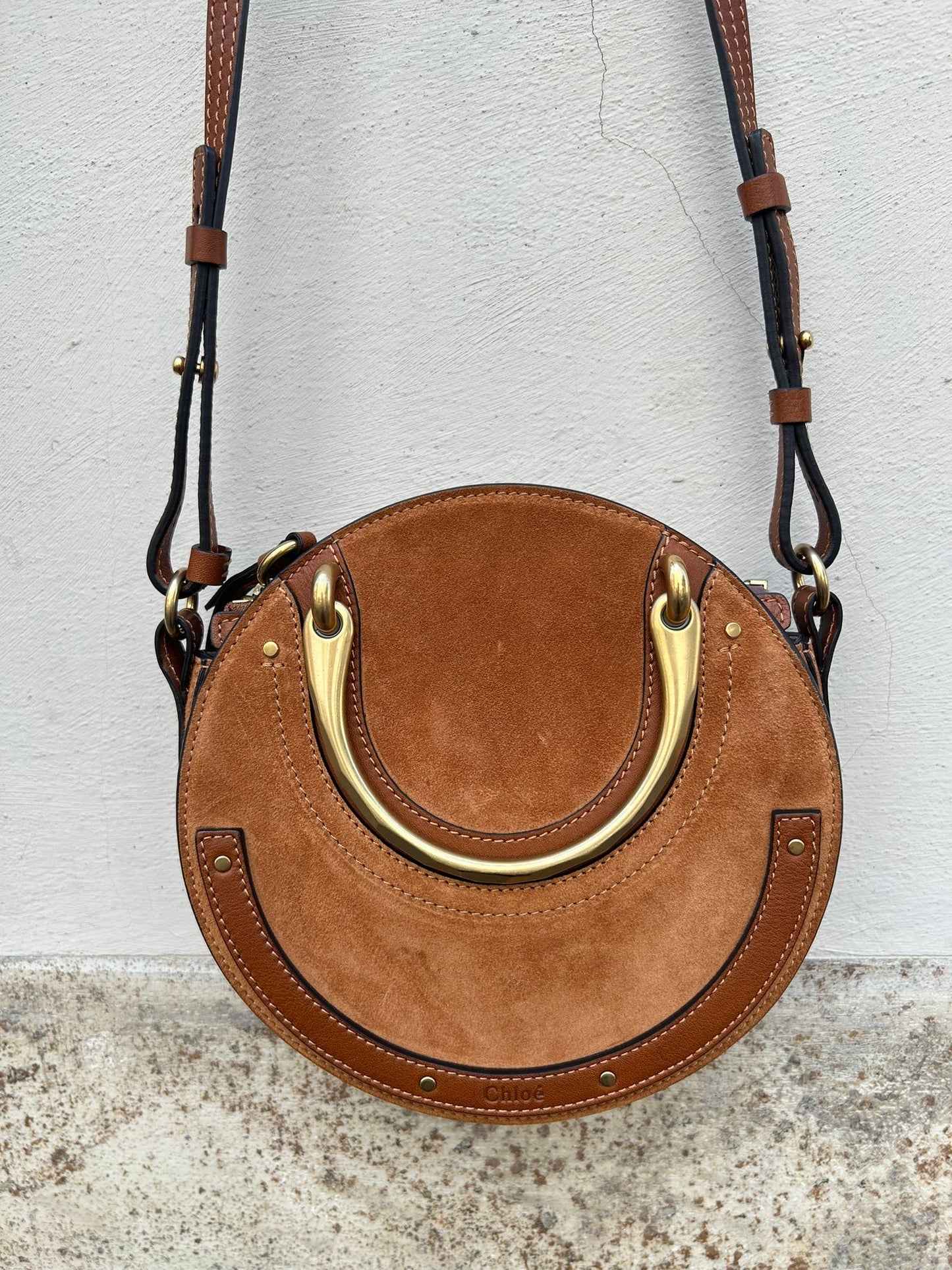 Chloè tracolla tonda in suede