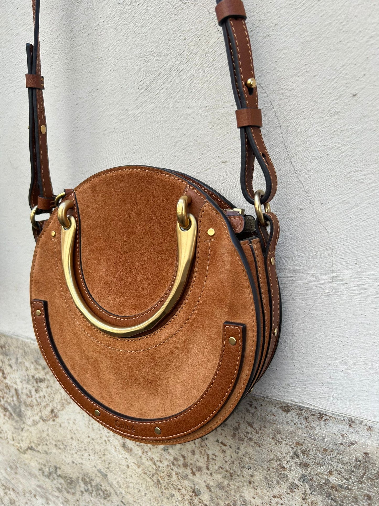 Chloè tracolla tonda in suede