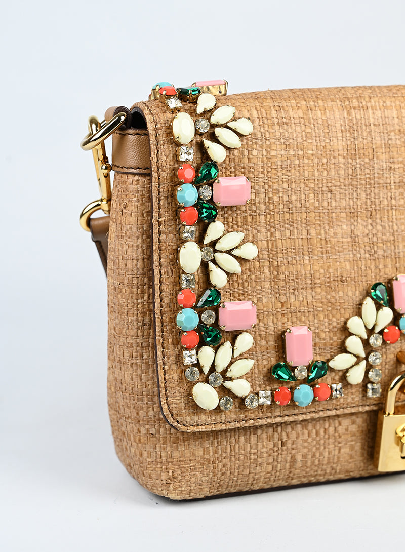 Dolce & Gabbana Borsa in rafia con pietre -  lesleyluxuryvintage