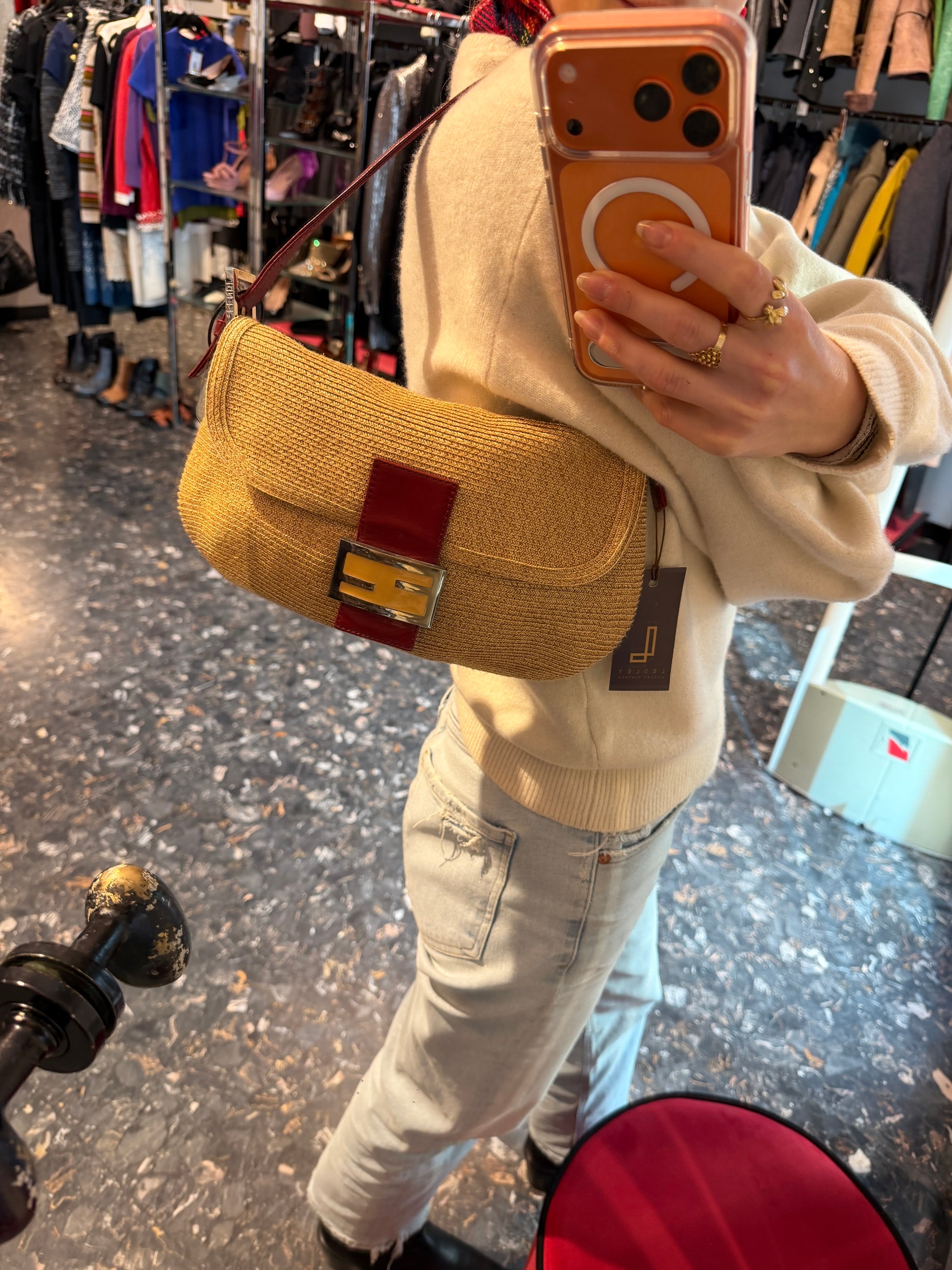 Fendi baguette rafia vintage -  lesleyluxuryvintage