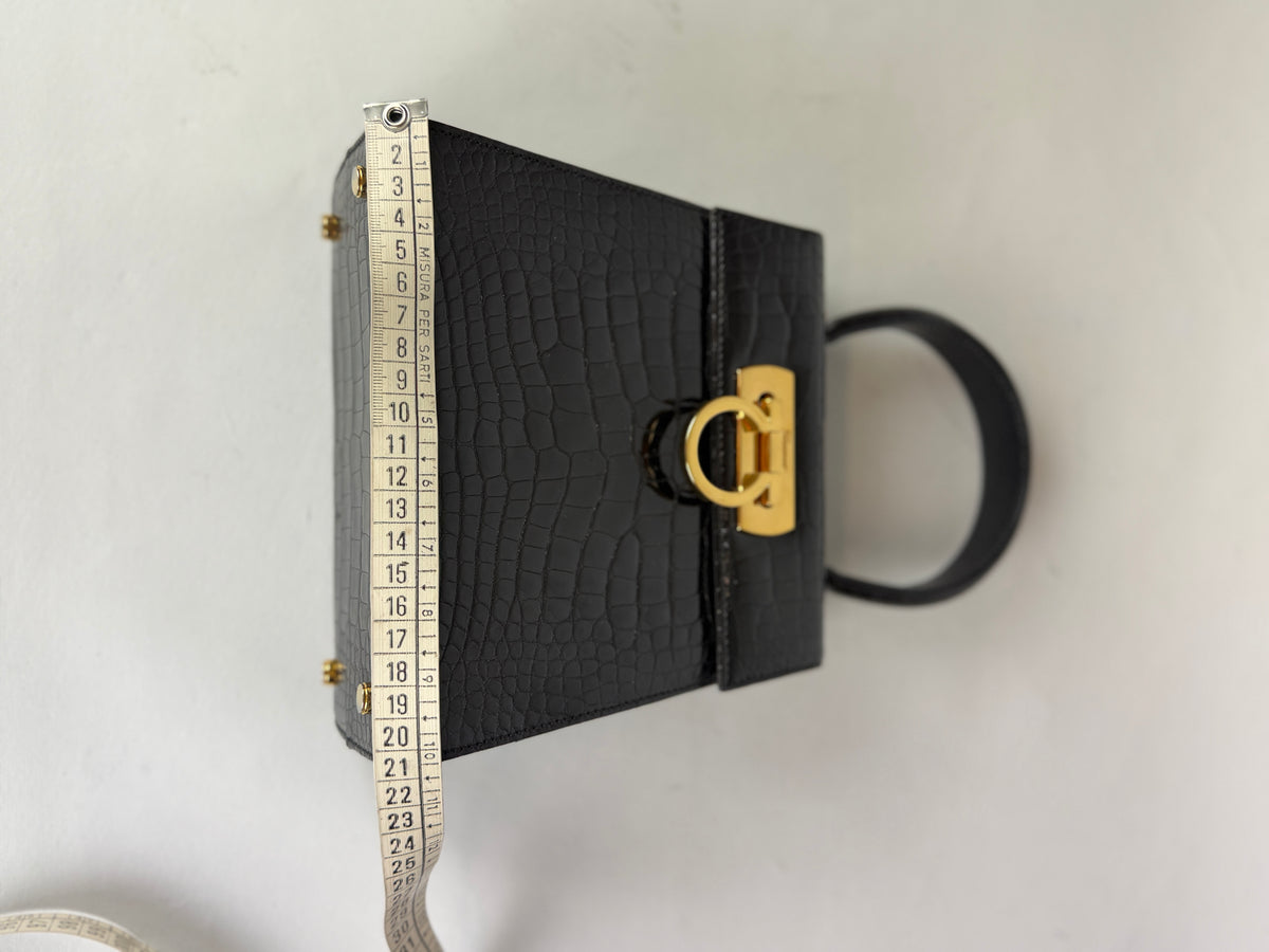 Ferragamo Borsina Iconic Top Handle nera