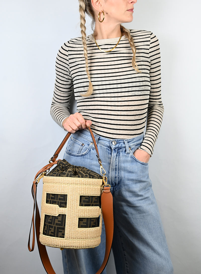 Fendi Borsa Step-out in rafia -  lesleyluxuryvintage