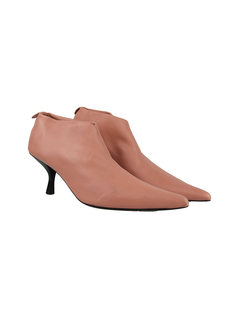The Row Antique Pink Leather Ankle Boots - No. 39 ½