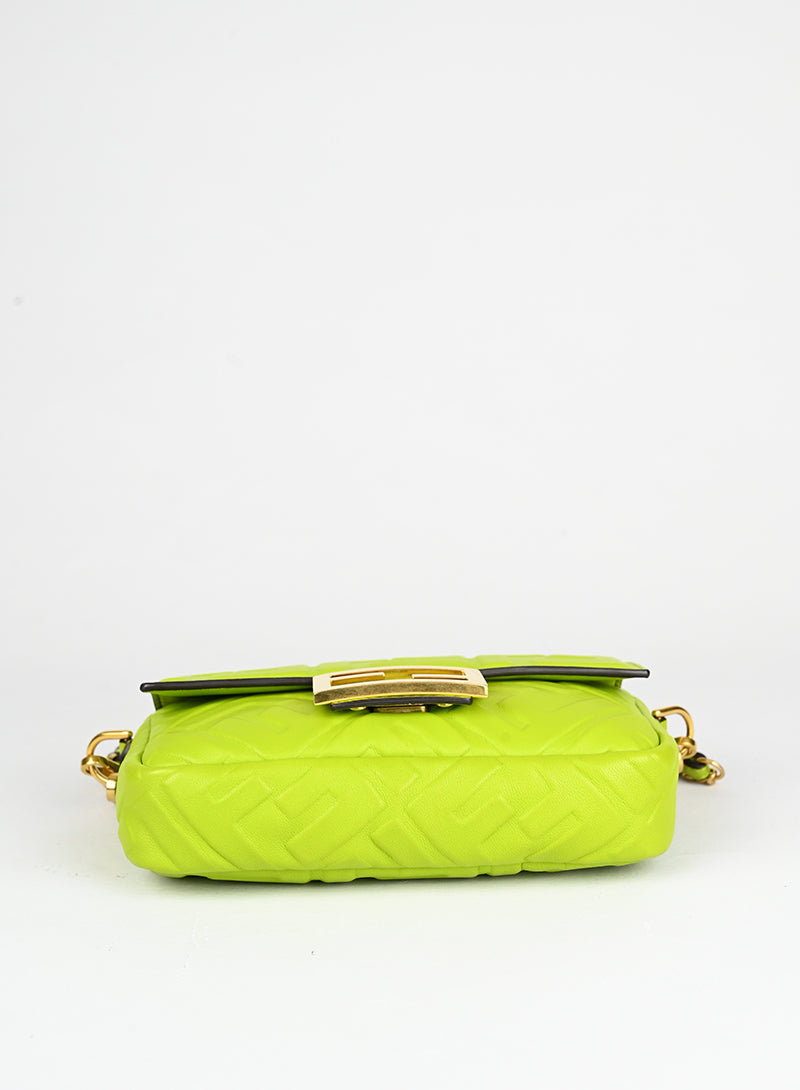 Fendi Borsa Baguette in pelle verde