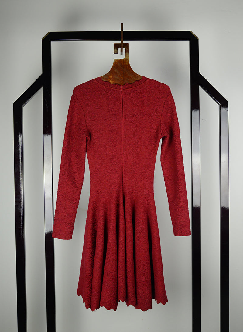 ALAÏA Abito rosso con scollo a V - Tg. 40