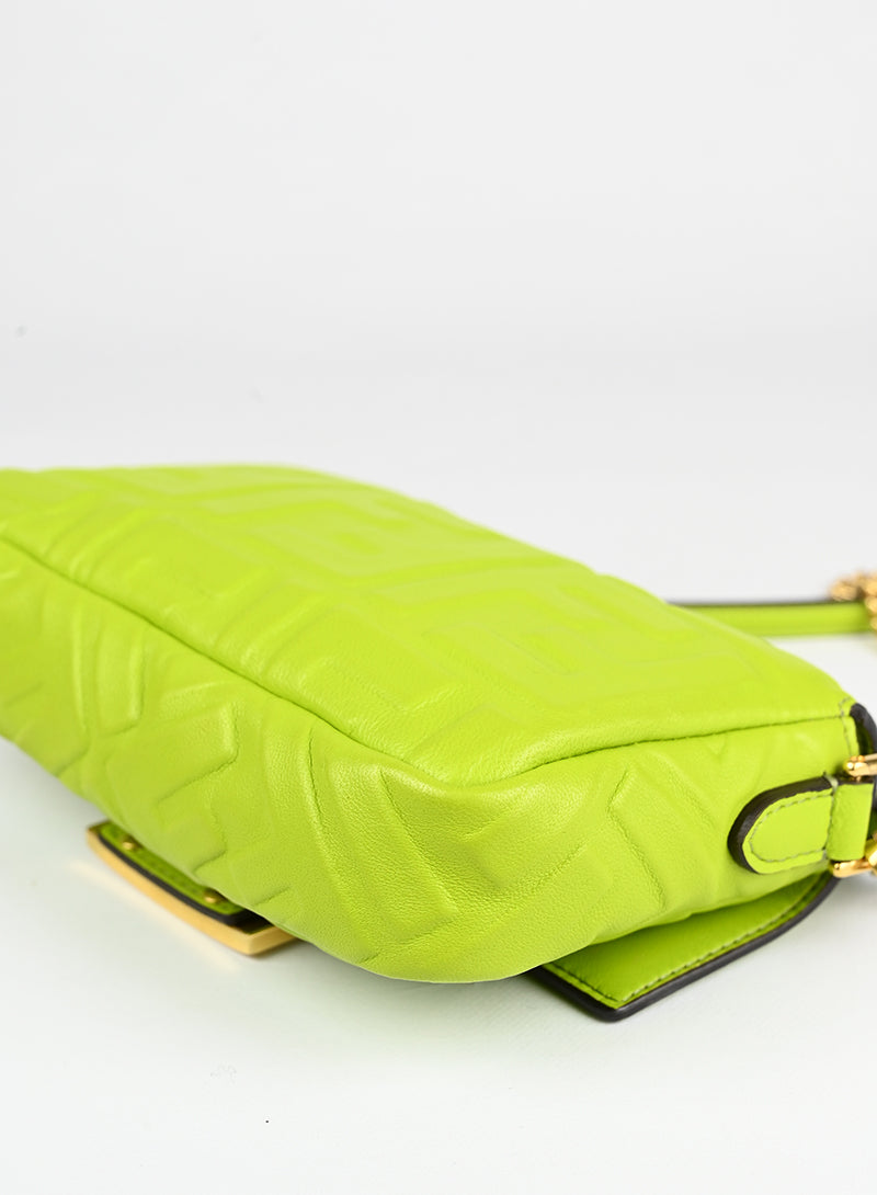 Fendi Borsa Baguette in pelle verde