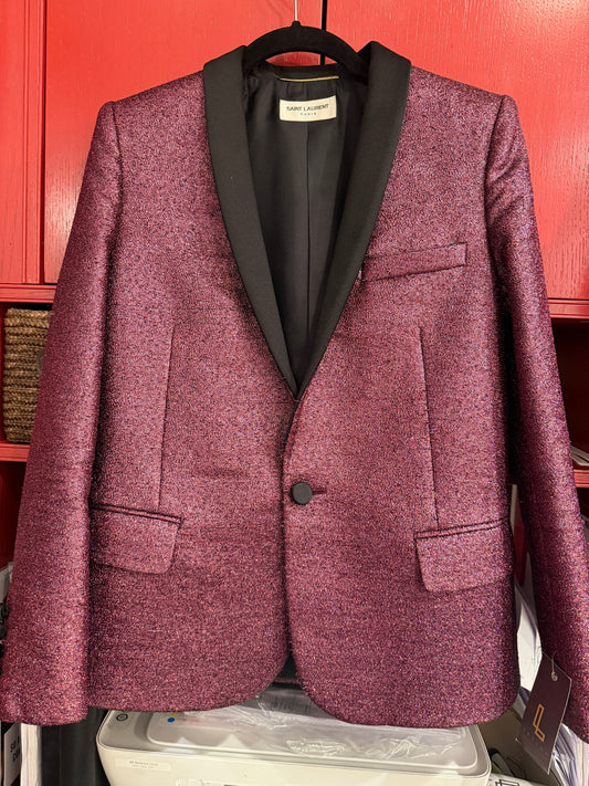 Saint Laurent giacca rosa lurex -  lesleyluxuryvintage