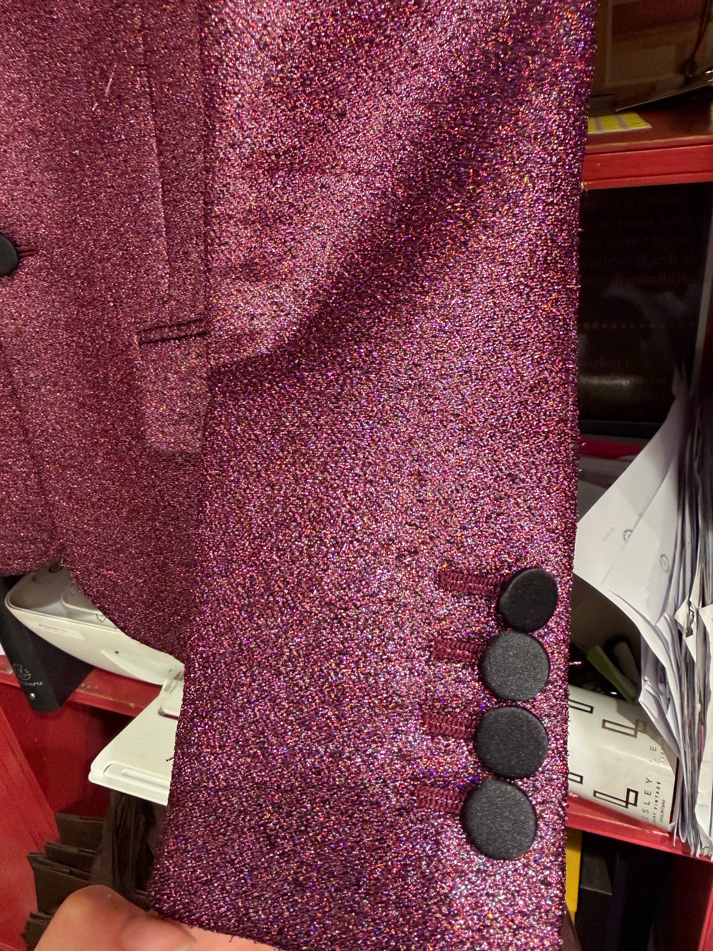 Saint Laurent giacca rosa lurex -  lesleyluxuryvintage