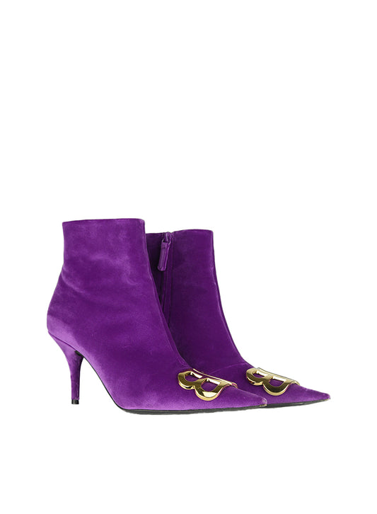 Balenciaga Purple velvet ankle boots - N. 39