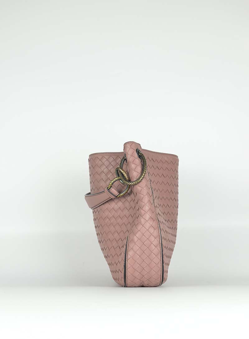 Bottega Veneta Borsa in pelle intrecciata Mauve