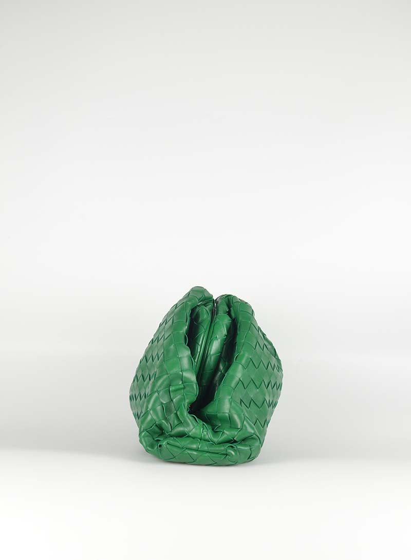 Bottega Veneta Pouch in pelle intrecciata verde