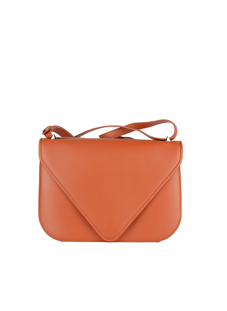 Bottega Veneta Borsa Envelope Mount in pelle arancio