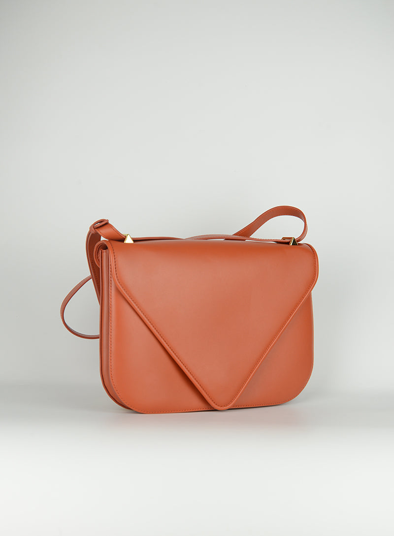 Bottega Veneta Borsa Envelope Mount in pelle arancio