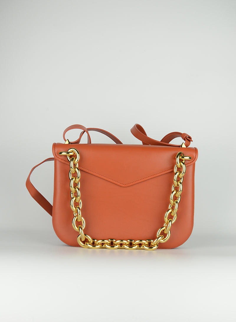 Bottega Veneta Borsa Envelope Mount in pelle arancio