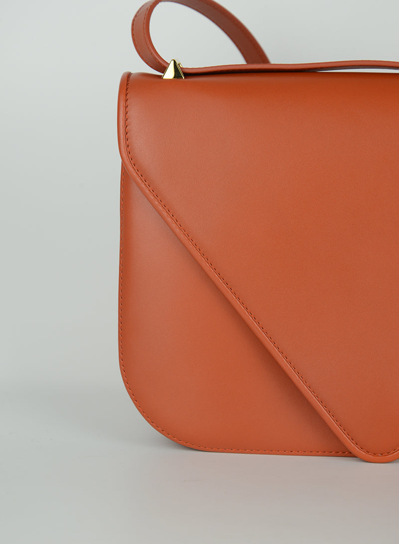 Bottega Veneta Borsa Envelope Mount in pelle arancio