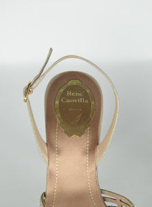 René Caovilla Champagne suede sandals with Swarovski - N. 38 ½