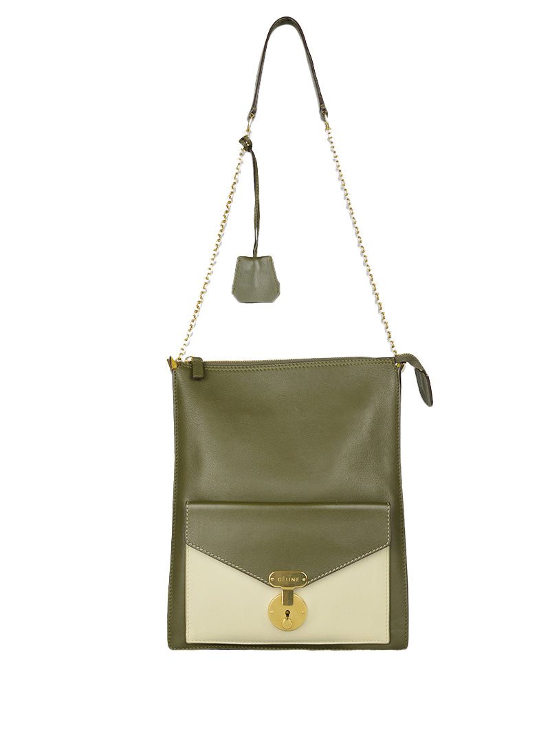 Celine Borsa a spalla in pelle verde