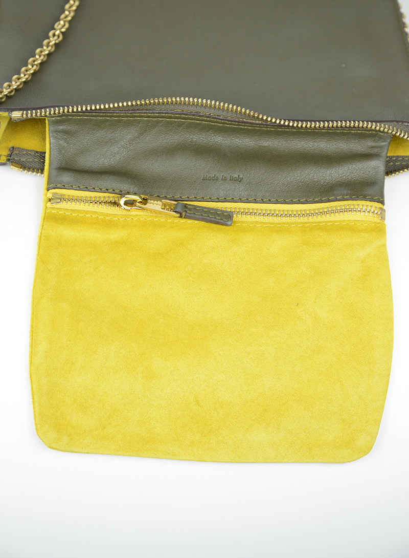 Celine Borsa a spalla in pelle verde