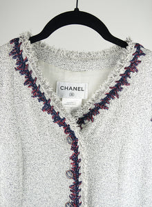 Chanel Abito midi bianco con profili - Tg. 36
