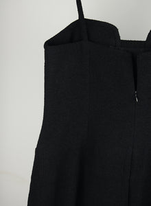 Chanel Abito tubino in tessuto bouclé nero - Tg. 48