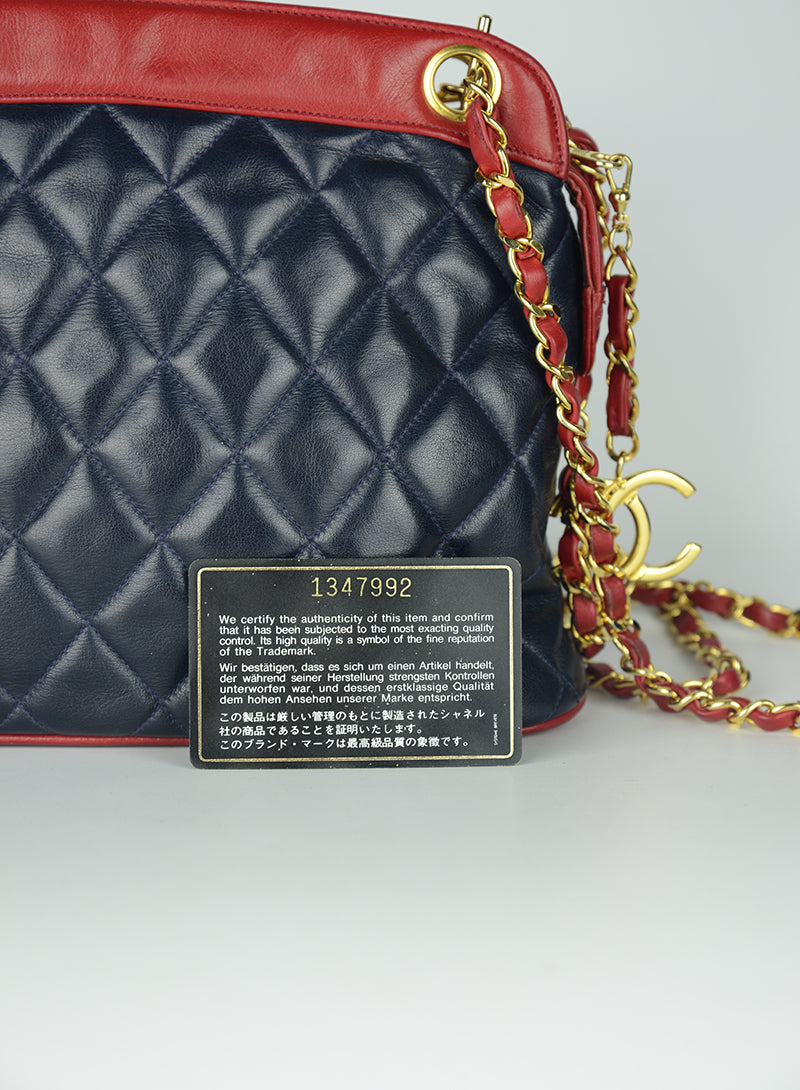 Chanel Borsa in pelle blu quilted Vintage