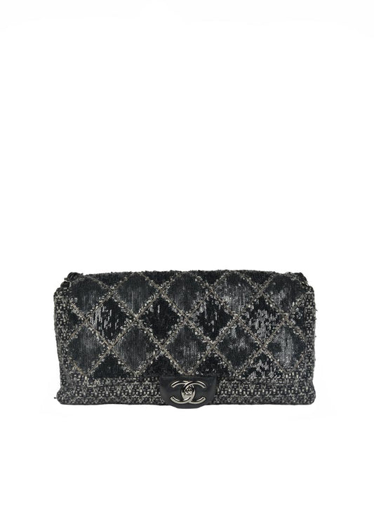 Chanel Borsa a tracolla in lana nera