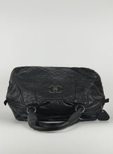 Load image into Gallery viewer, Chanel Maxi bowling bag in black leather
