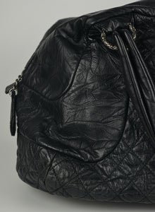 Chanel Maxi bowling bag in black leather