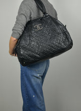 Load image into Gallery viewer, Chanel Maxi bowling bag in black leather
