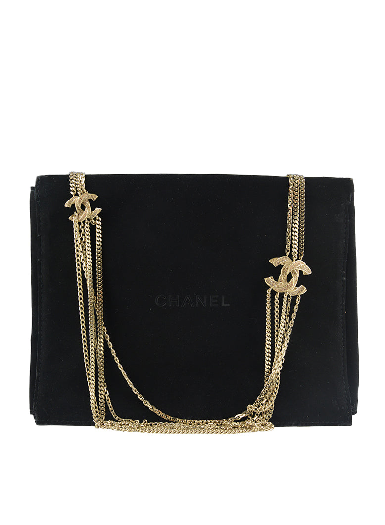 Chanel Collana multifilo oro CC con brillantini
