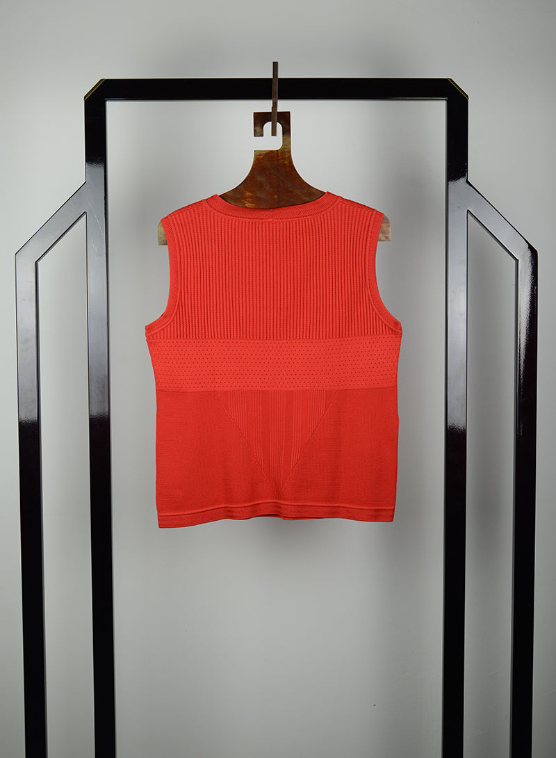 Chanel Gilet lavorato rosso - Tg. 42