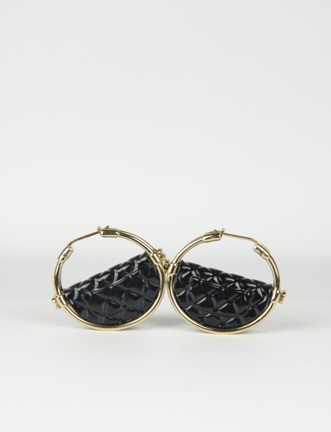 Chanel Black handbag earrings