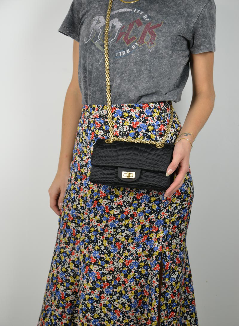 Chanel Tracollina 2.55 Mini Satin Reissue nera