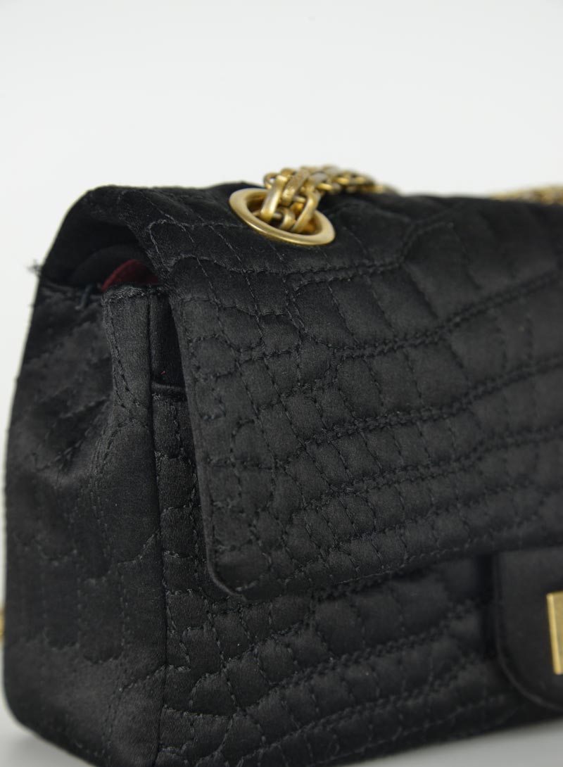 Chanel Tracollina 2.55 Mini Satin Reissue nera