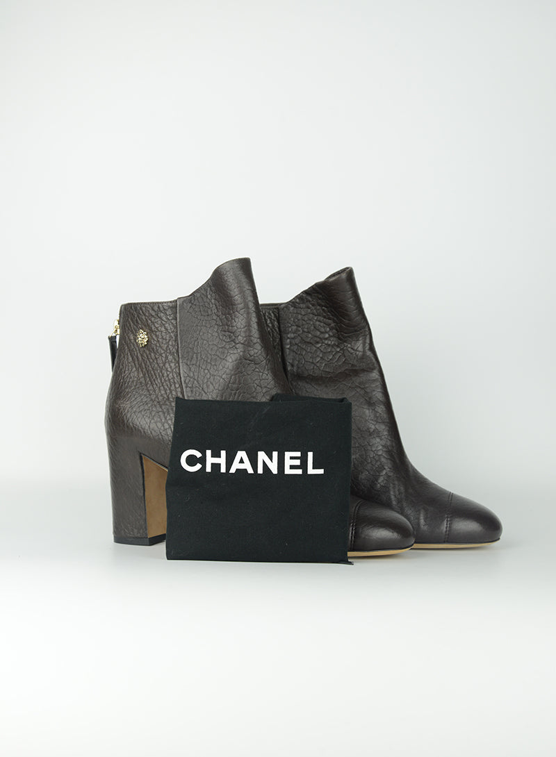 Chanel Tronchetto in pelle marrone - N. 40 ½