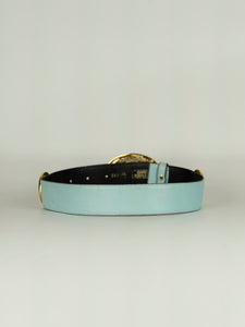Versace Cintura in pelle lizard azzurra
