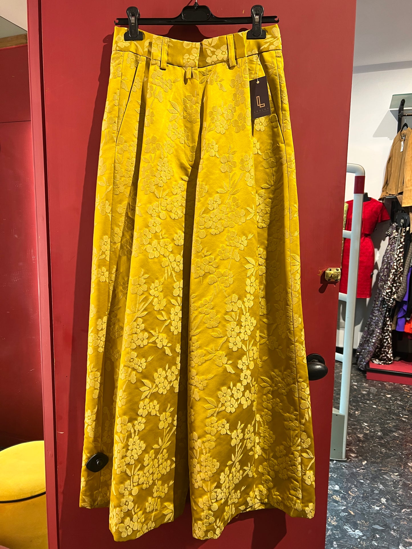 Dries Van Noten pantaloni palazzo gialli