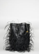 Load image into Gallery viewer, Valentino Black leather bucket bag with feathers
