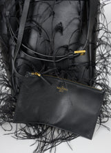 Load image into Gallery viewer, Valentino Black leather bucket bag with feathers
