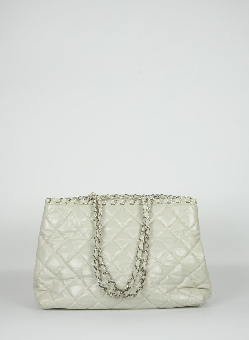 Chanel Ice white quilted leather bag