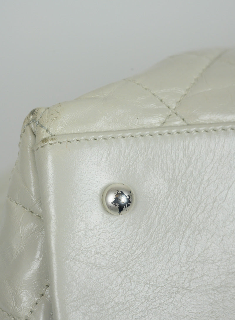 Chanel Ice white quilted leather bag