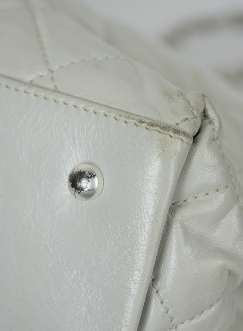 Chanel Ice white quilted leather bag