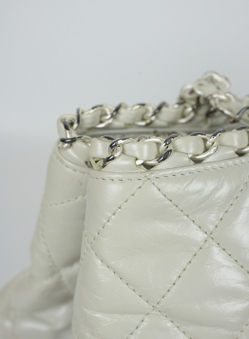 Chanel Ice white quilted leather bag