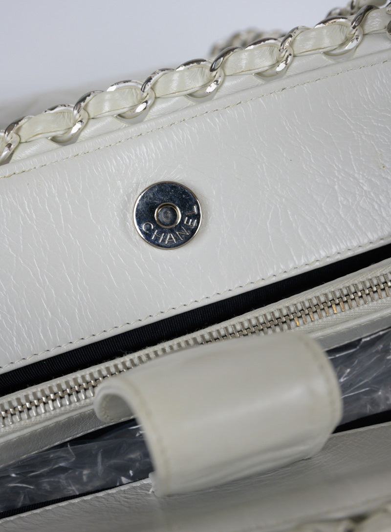 Chanel Ice white quilted leather bag