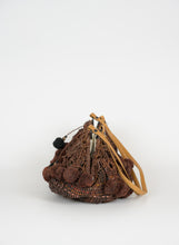 Load image into Gallery viewer, Jamin Puech Brown straw bag with pom pom
