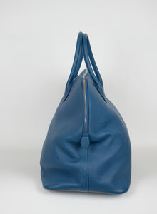 Hermes Borsa Bolide 45 in pelle blu petrolio