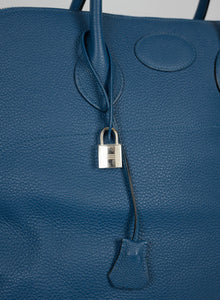 Hermes Borsa Bolide 45 in pelle blu petrolio